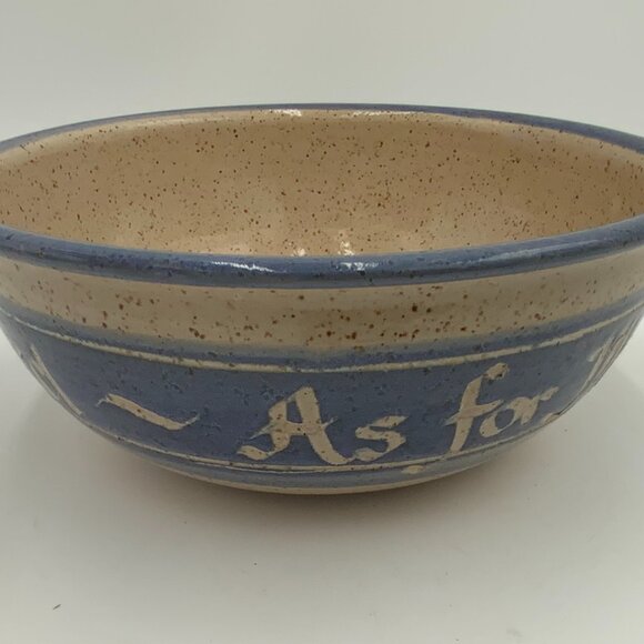 1988 Artist Signed Joshua 24:15 Bible Scripture Pottery Bowl 10" - Picture 3 of 10